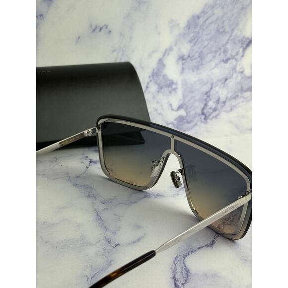 NEW Saint Laurent SL364 Silver Blue Ace Flat Top Sunglasses main image 4